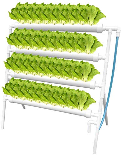 Kacsoo Hydroponic Grow Kit Hydroponisches System Früchte PVC Hydroponic Pipe Home für Hydroponische, Erdlose Pflanzenanbau-Systeme (Hydroponic Grow Kit 36 Löcher 4 Rohre, Stehender Typ)